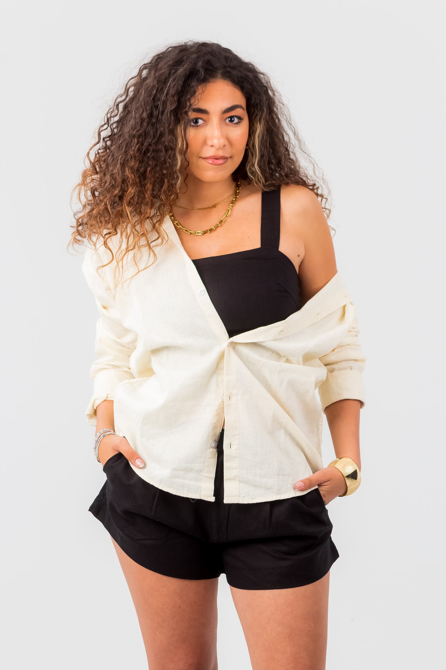 Unisex Long Sleeve Linen Shirt