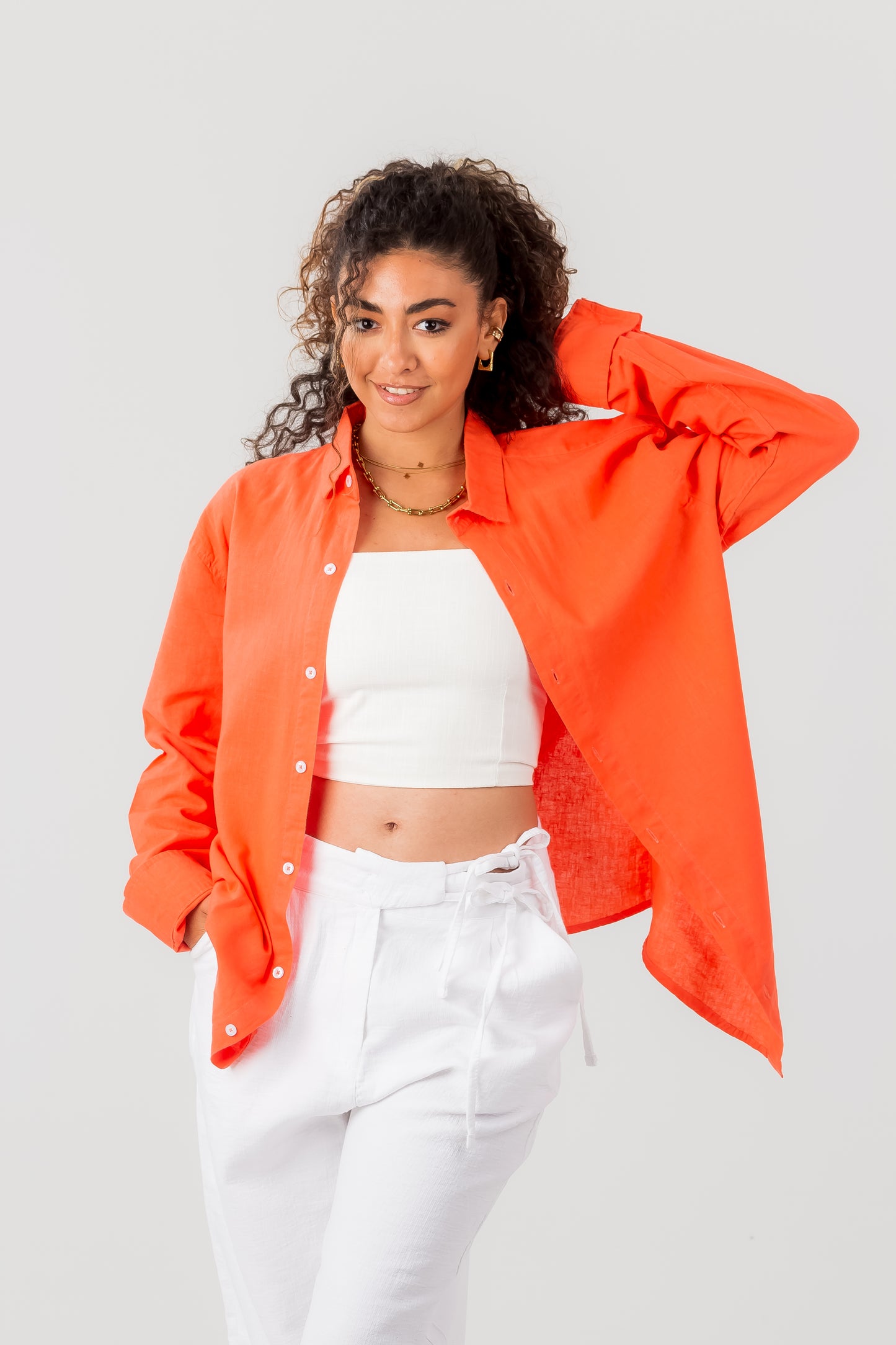 Unisex Long Sleeve Linen Shirt