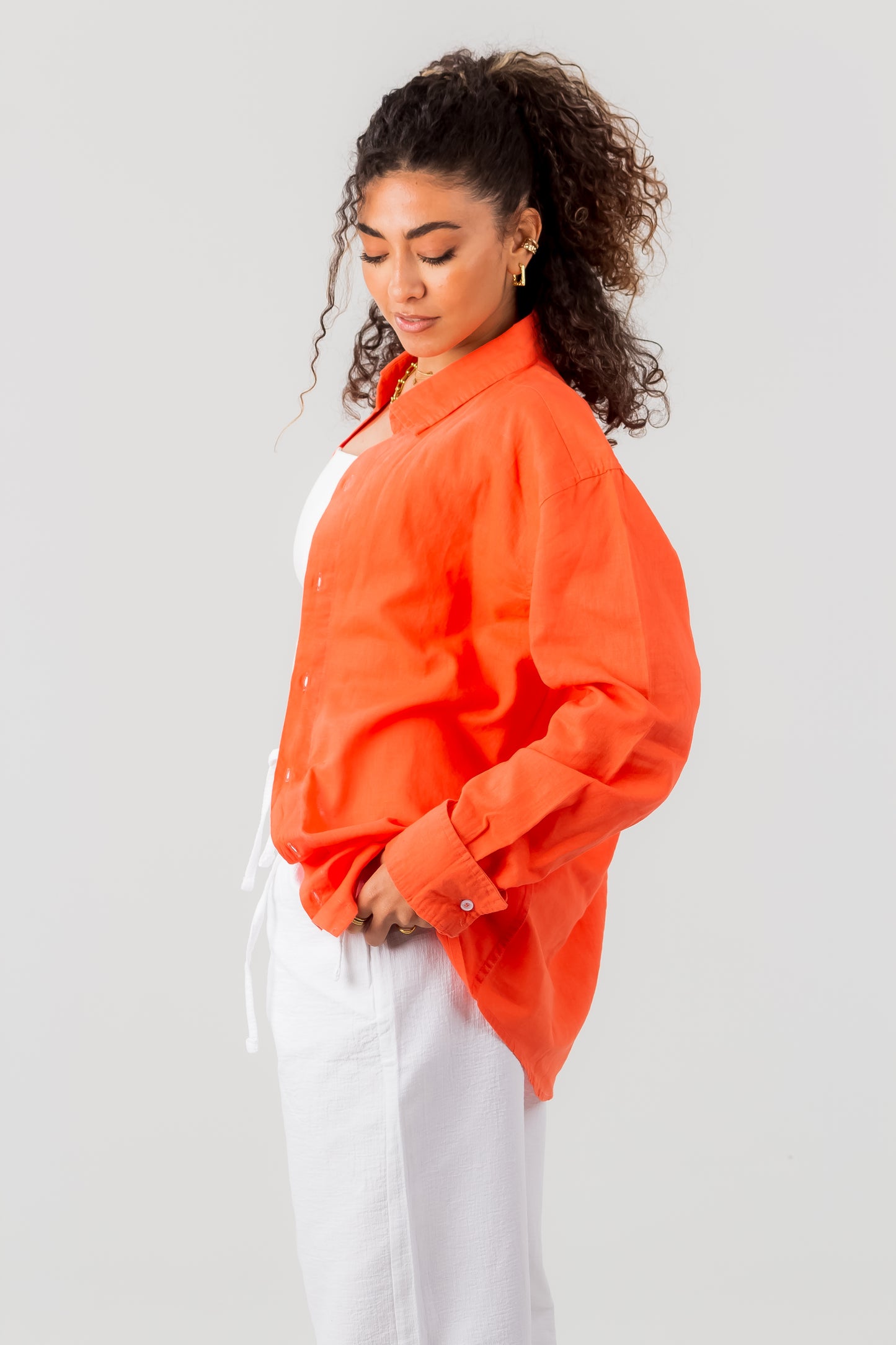 Unisex Long Sleeve Linen Shirt