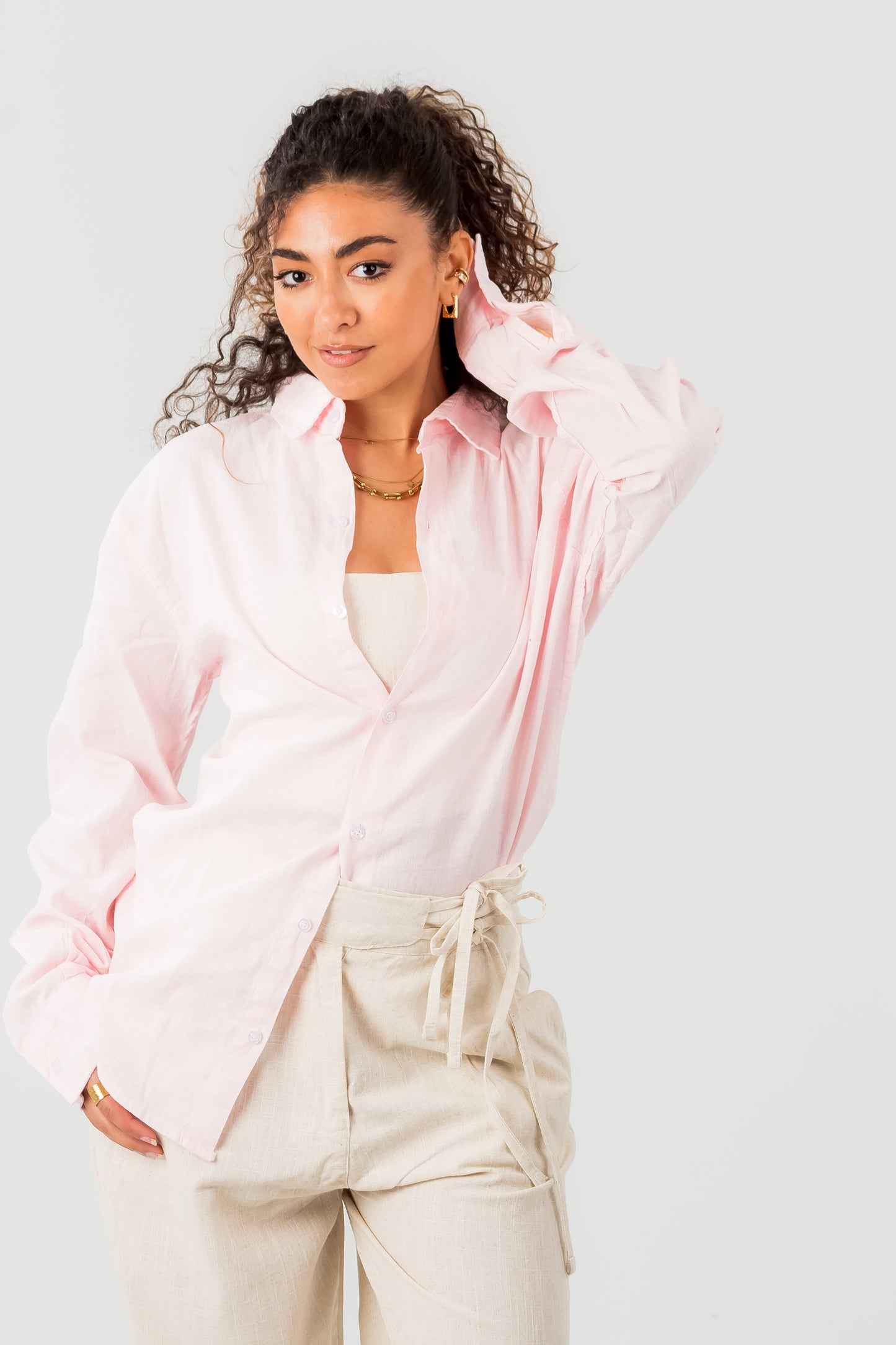 Unisex Long Sleeve Linen Shirt