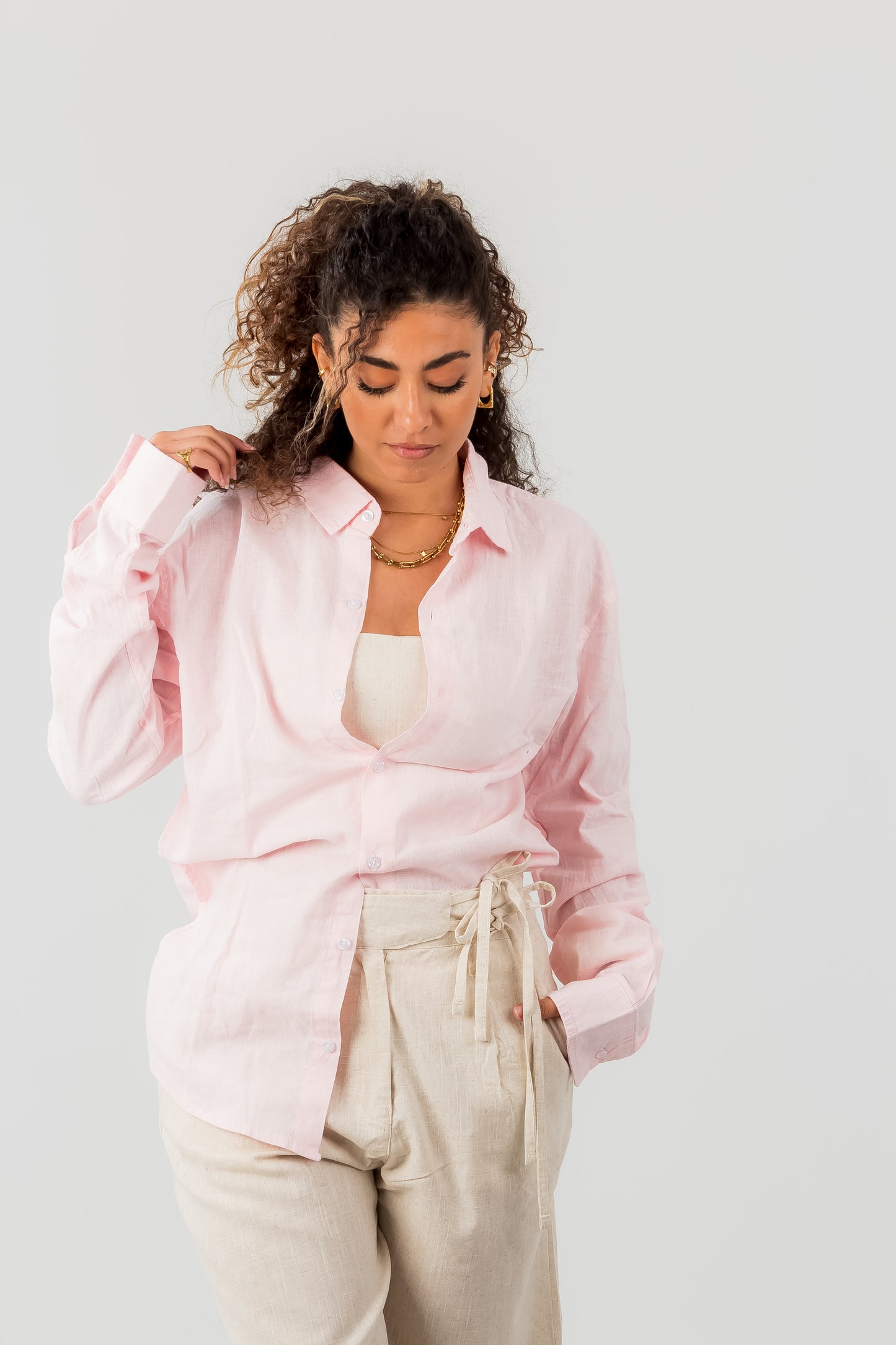 Unisex Long Sleeve Linen Shirt