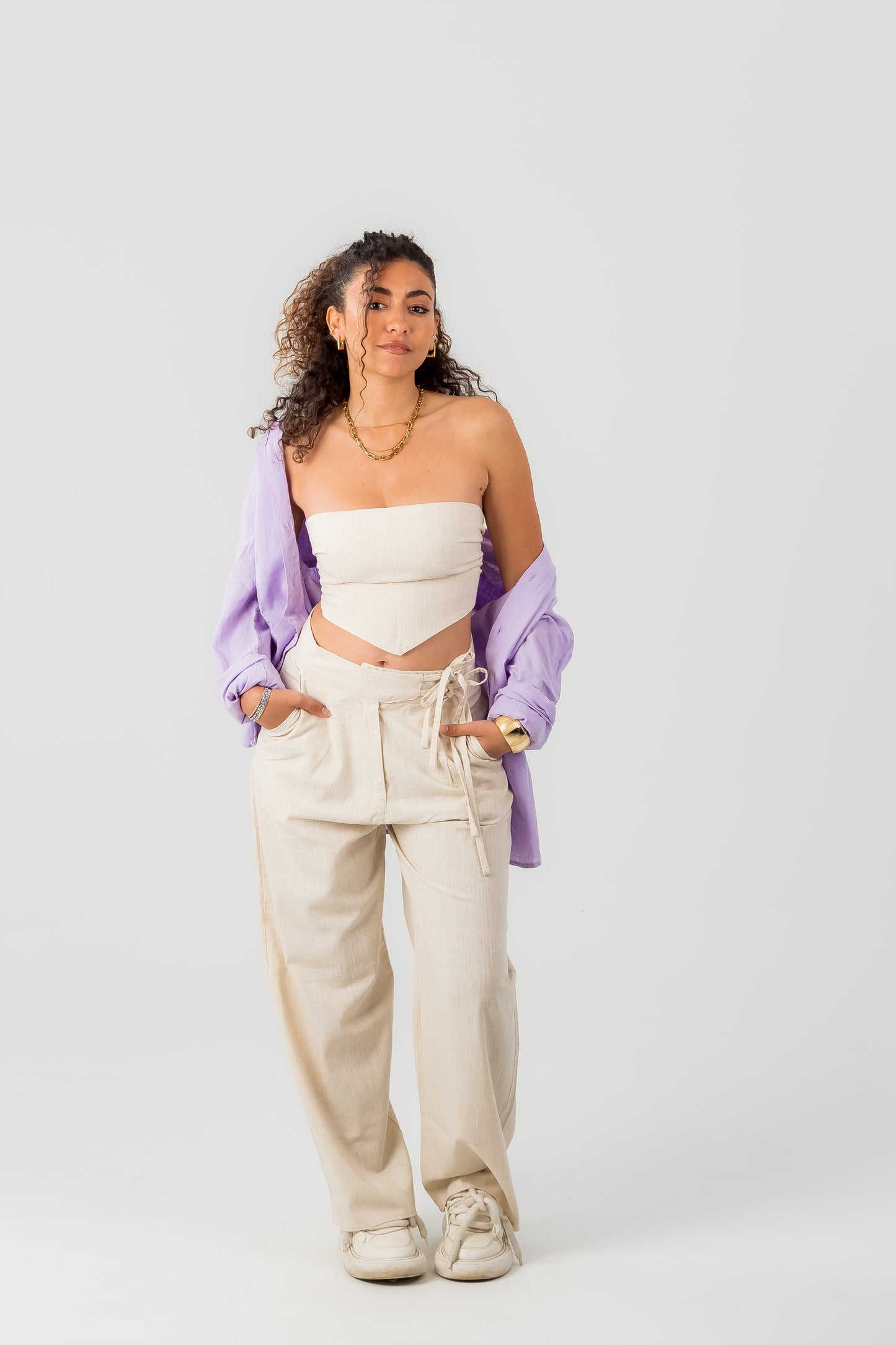 Unisex Long Sleeve Linen Shirt