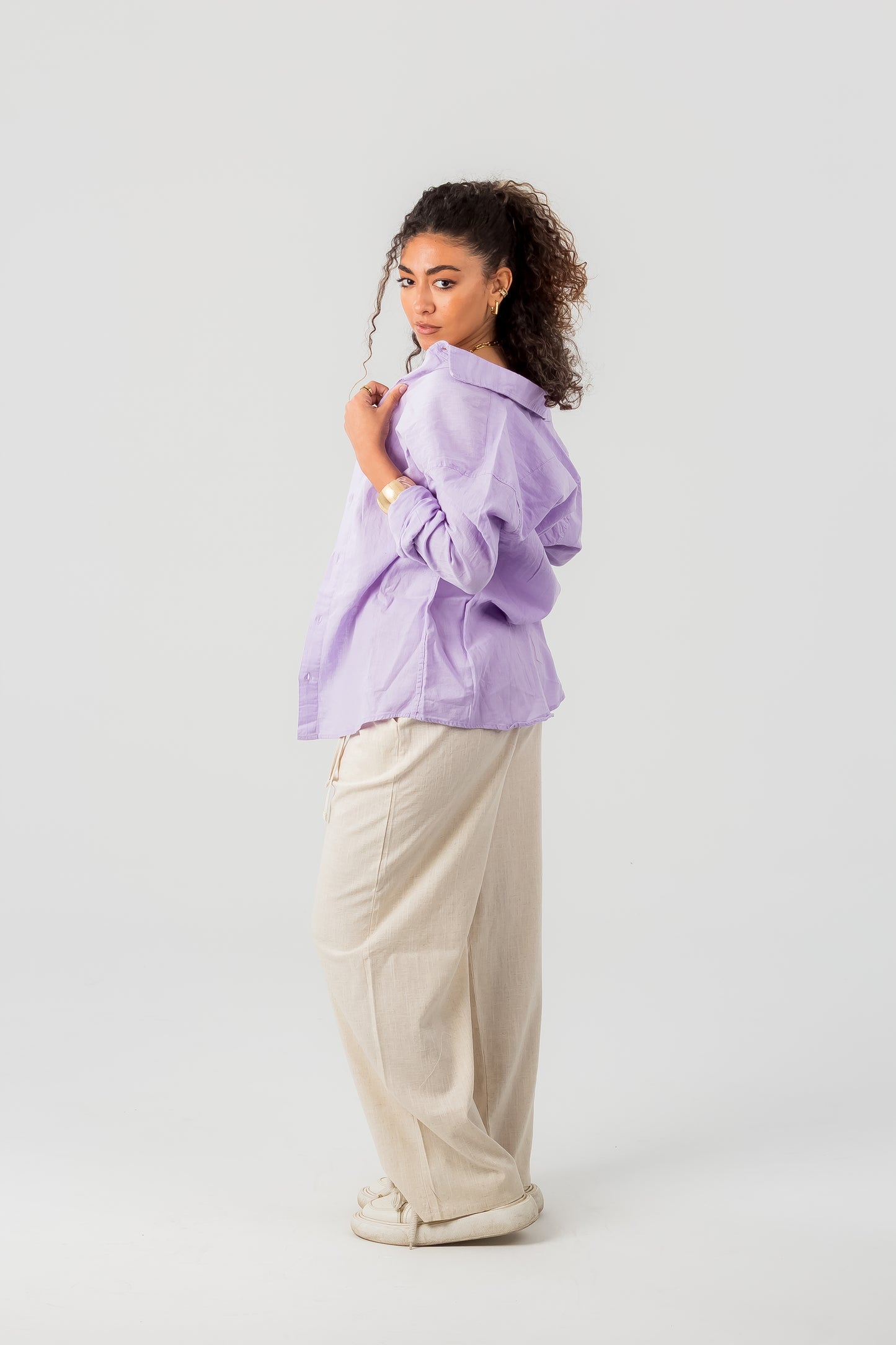 Unisex Long Sleeve Linen Shirt