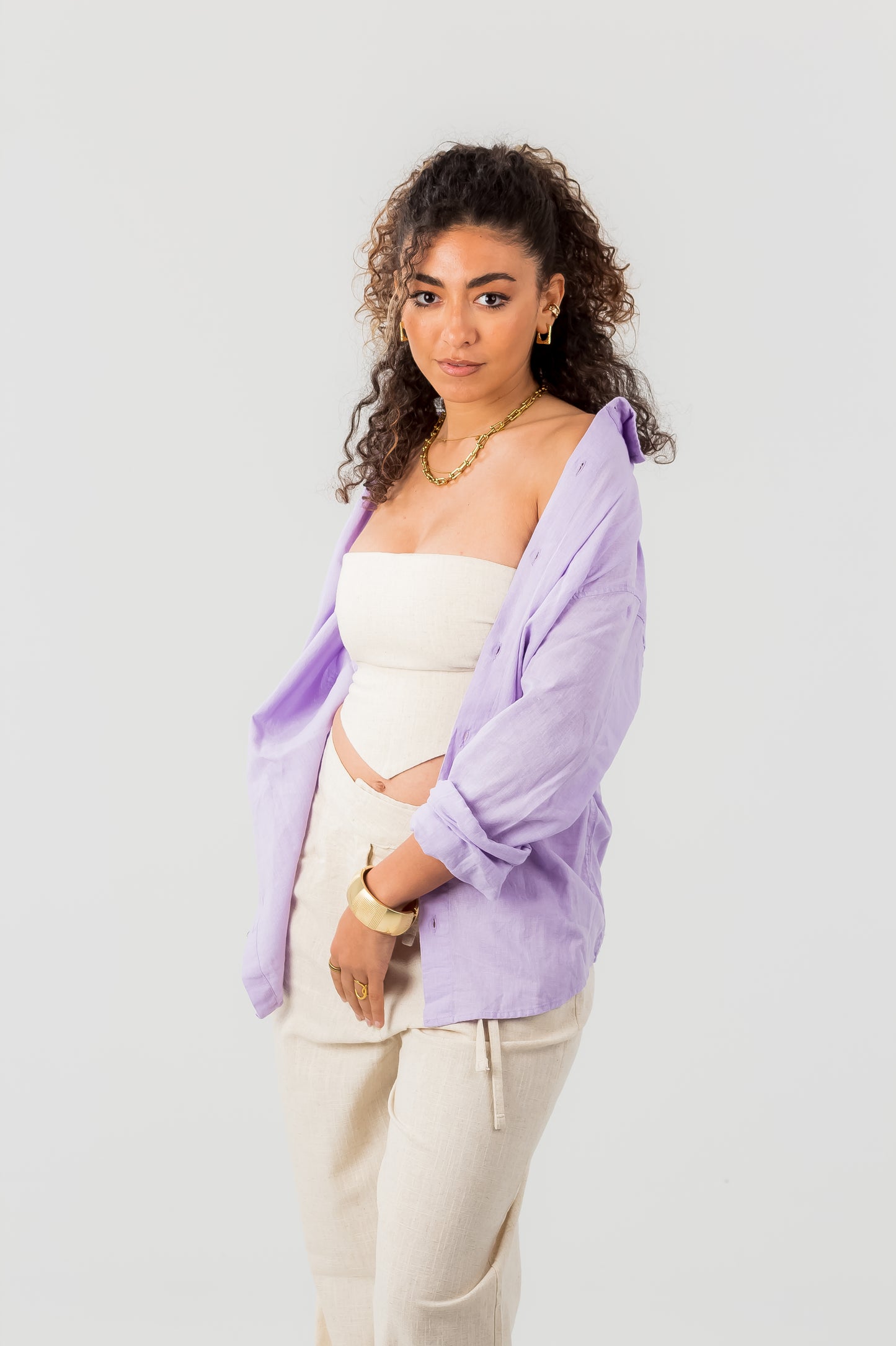 Unisex Long Sleeve Linen Shirt