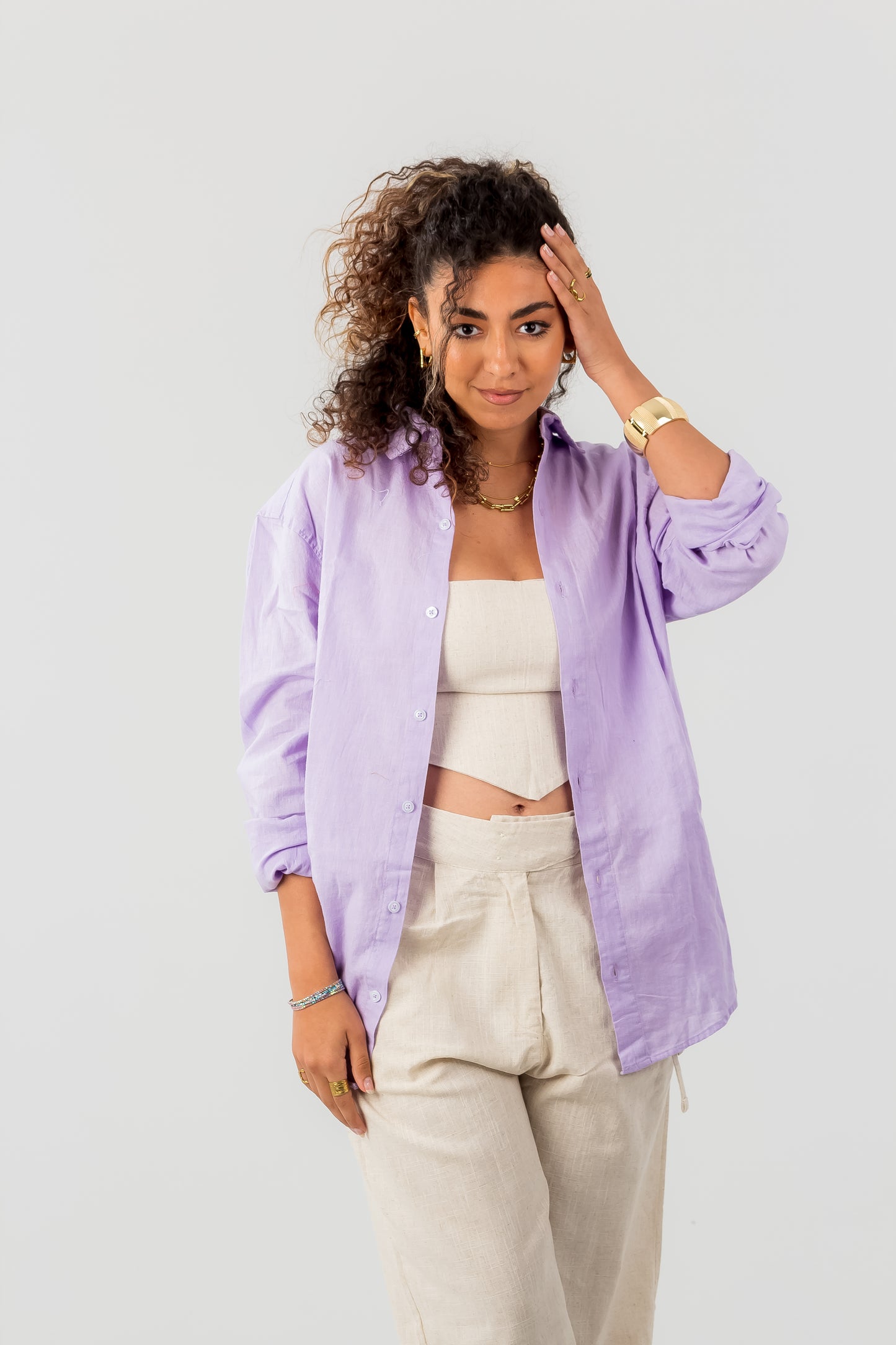 Unisex Long Sleeve Linen Shirt