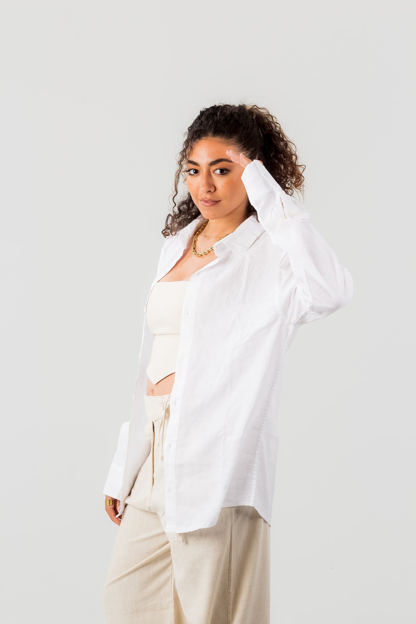 Unisex Long Sleeve Linen Shirt