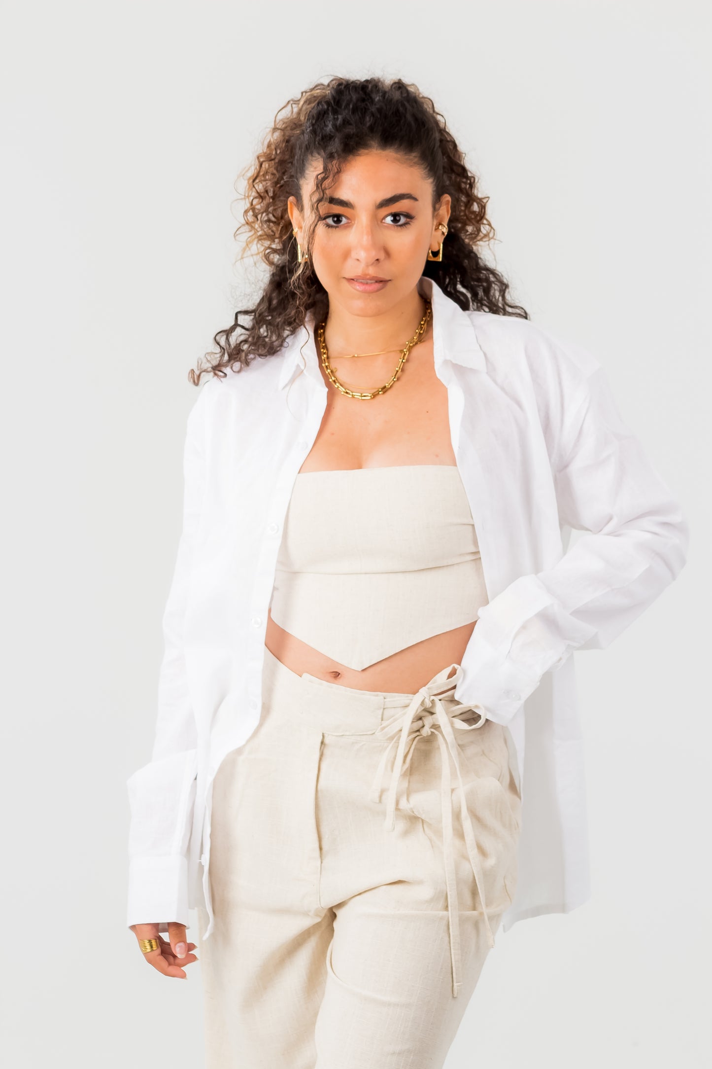 Unisex Long Sleeve Linen Shirt