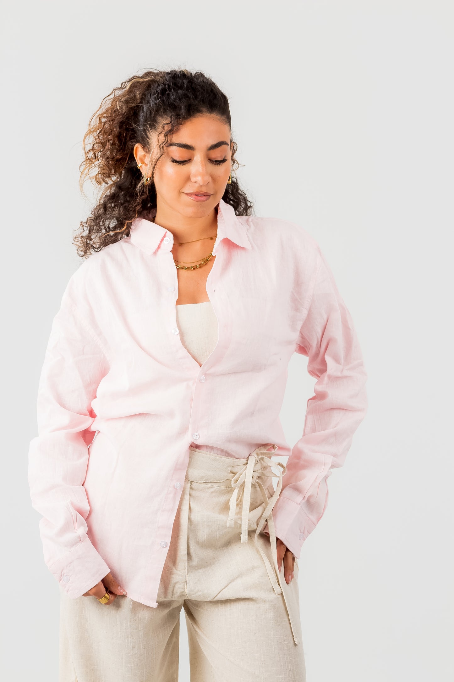 Unisex Long Sleeve Linen Shirt