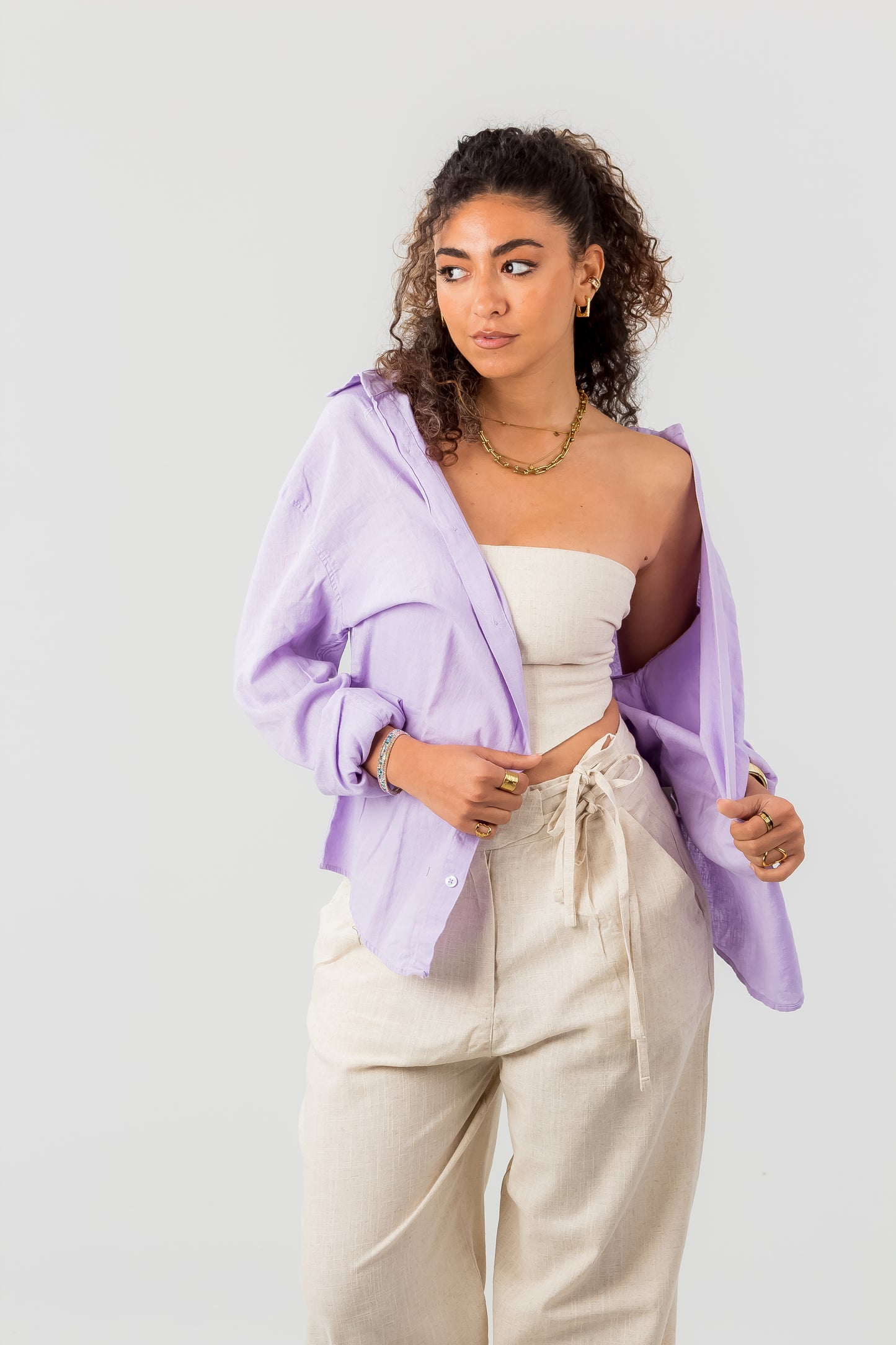 Unisex Long Sleeve Linen Shirt