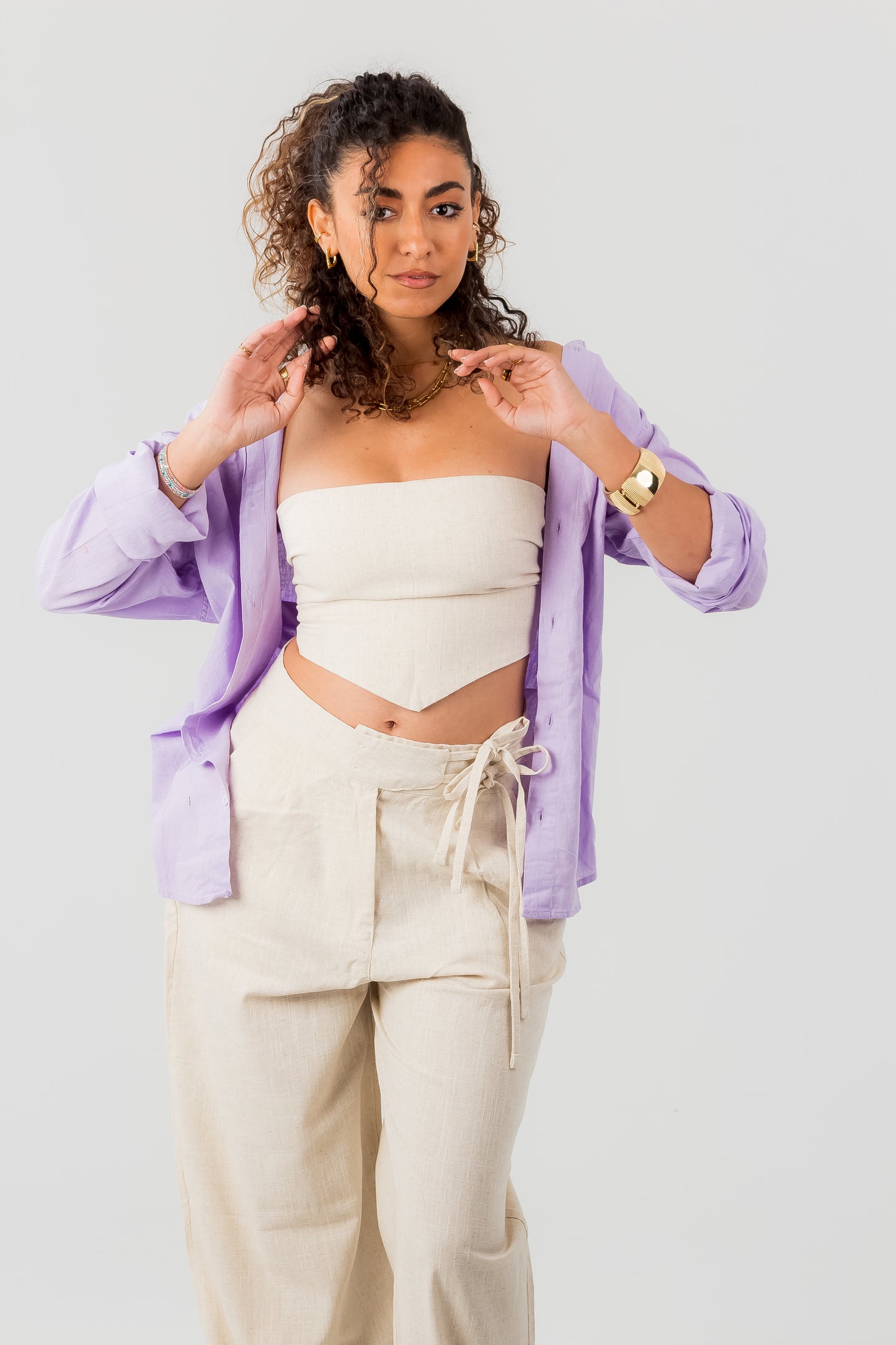 Unisex Long Sleeve Linen Shirt