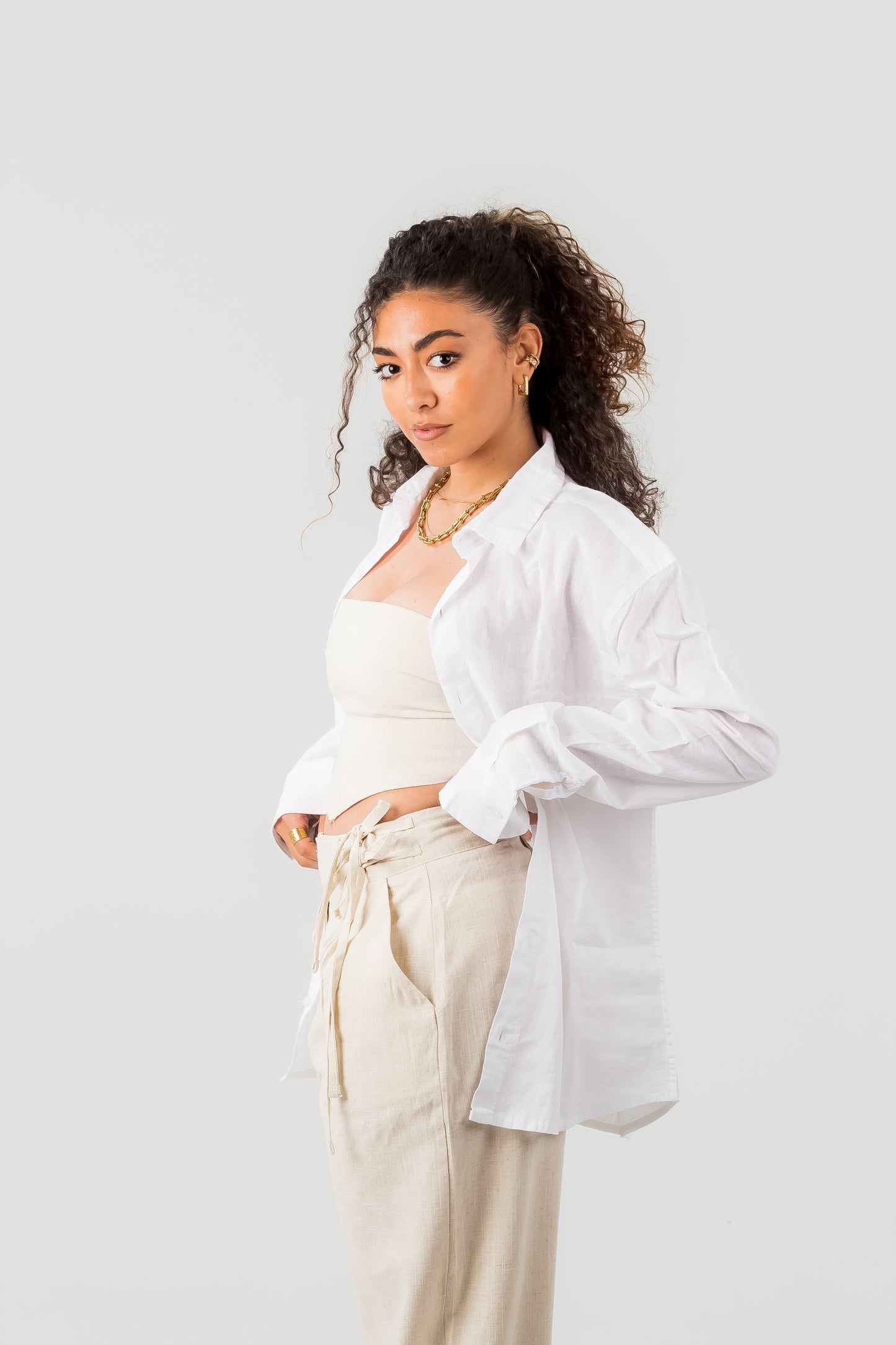 Unisex Long Sleeve Linen Shirt