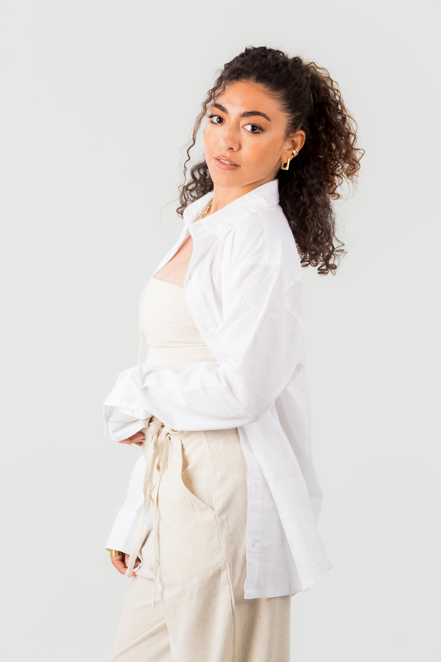 Unisex Long Sleeve Linen Shirt